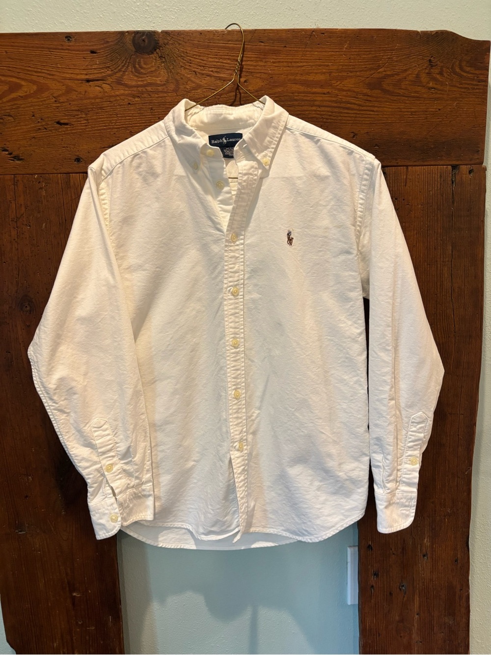 Ralph Lauren White Long-Sleeve Button-Down Shirt